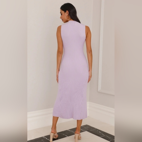 #0994 Sz XS Stateside Elegant Lavender Sleeveless Collard Maxi Dress - Picture 8 of 11